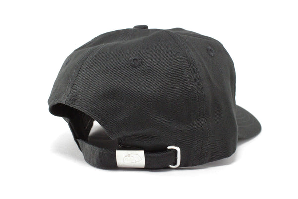 DomePeak Headwear baseball cap. Supported with a strap back to fit all sizes. Rear angle of the cap.